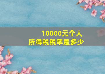 10000元个人所得税税率是多少