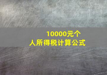 10000元个人所得税计算公式