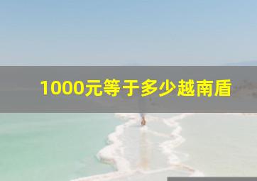 1000元等于多少越南盾