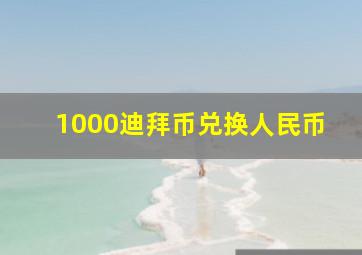 1000迪拜币兑换人民币