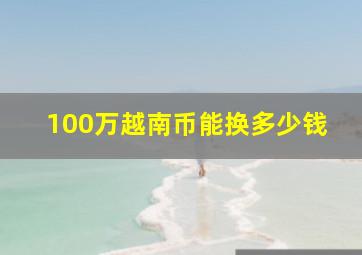 100万越南币能换多少钱