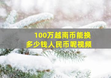 100万越南币能换多少钱人民币呢视频