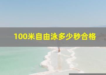 100米自由泳多少秒合格