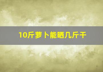 10斤萝卜能晒几斤干