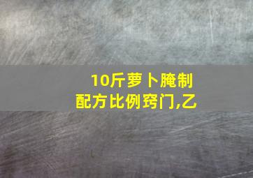 10斤萝卜腌制配方比例窍门,乙