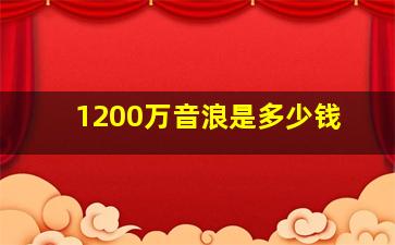 1200万音浪是多少钱