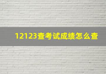 12123查考试成绩怎么查