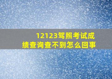 12123驾照考试成绩查询查不到怎么回事