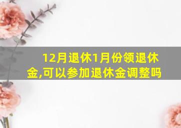 12月退休1月份领退休金,可以参加退休金调整吗