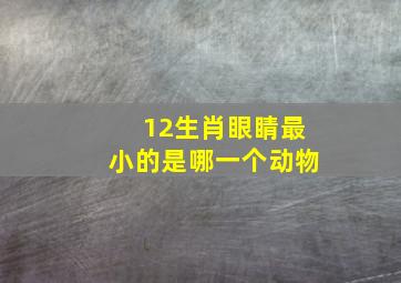 12生肖眼睛最小的是哪一个动物