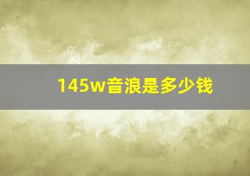 145w音浪是多少钱