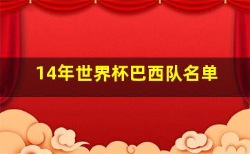 14年世界杯巴西队名单