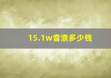 15.1w音浪多少钱