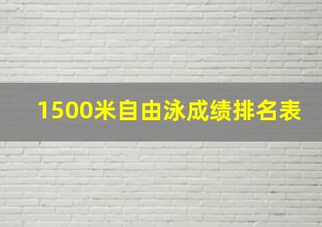 1500米自由泳成绩排名表