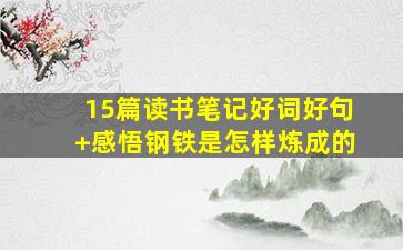 15篇读书笔记好词好句+感悟钢铁是怎样炼成的