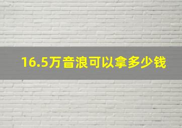 16.5万音浪可以拿多少钱