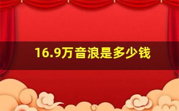 16.9万音浪是多少钱