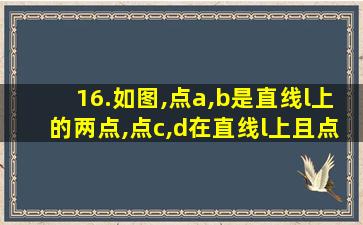 16.如图,点a,b是直线l上的两点,点c,d在直线l上且点c在