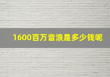 1600百万音浪是多少钱呢