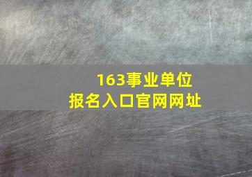 163事业单位报名入口官网网址