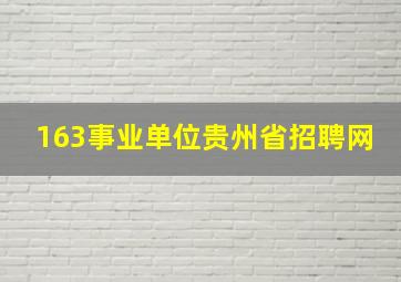 163事业单位贵州省招聘网