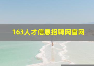 163人才信息招聘网官网