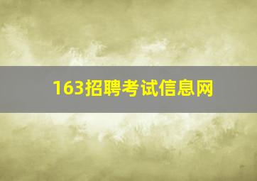 163招聘考试信息网