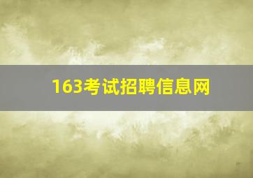 163考试招聘信息网