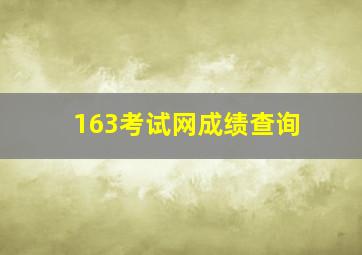 163考试网成绩查询