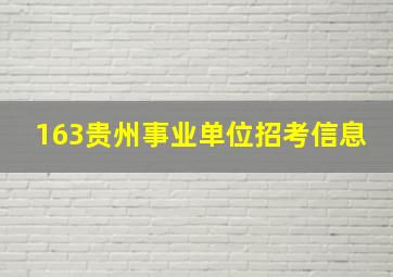 163贵州事业单位招考信息