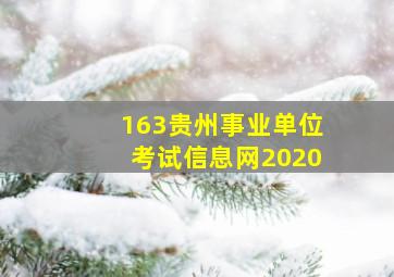 163贵州事业单位考试信息网2020