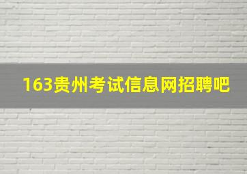 163贵州考试信息网招聘吧