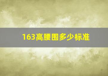 163高腰围多少标准