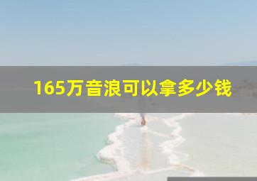 165万音浪可以拿多少钱