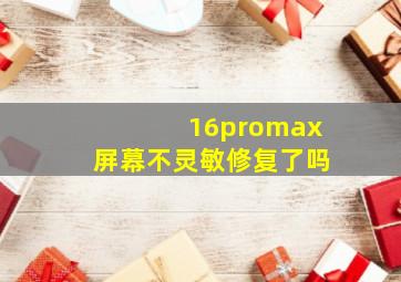 16promax屏幕不灵敏修复了吗