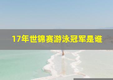 17年世锦赛游泳冠军是谁