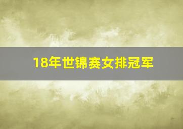 18年世锦赛女排冠军