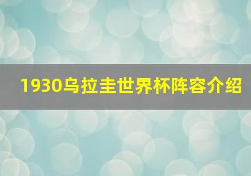 1930乌拉圭世界杯阵容介绍