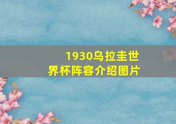 1930乌拉圭世界杯阵容介绍图片