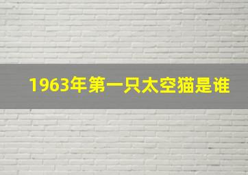 1963年第一只太空猫是谁