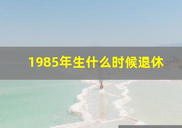 1985年生什么时候退休