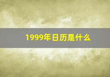 1999年日历是什么