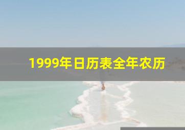 1999年日历表全年农历