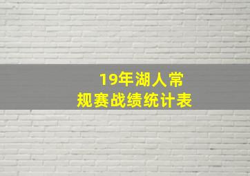 19年湖人常规赛战绩统计表