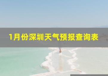 1月份深圳天气预报查询表