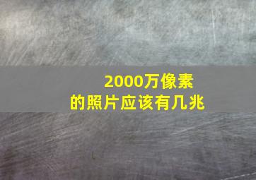 2000万像素的照片应该有几兆