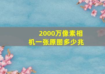 2000万像素相机一张原图多少兆