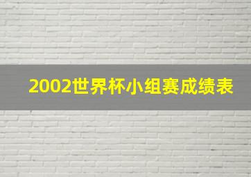 2002世界杯小组赛成绩表