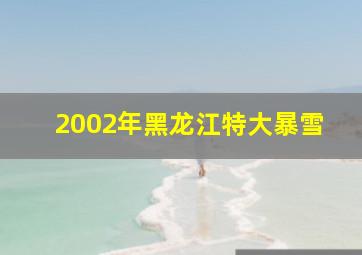 2002年黑龙江特大暴雪