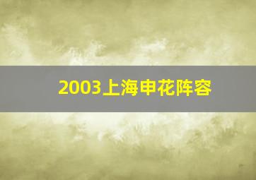 2003上海申花阵容